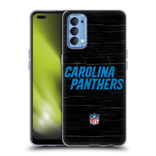 NFL Carolina Panthers Logo Distressed Look Soft Gel Case for OPPO Reno 4 5G