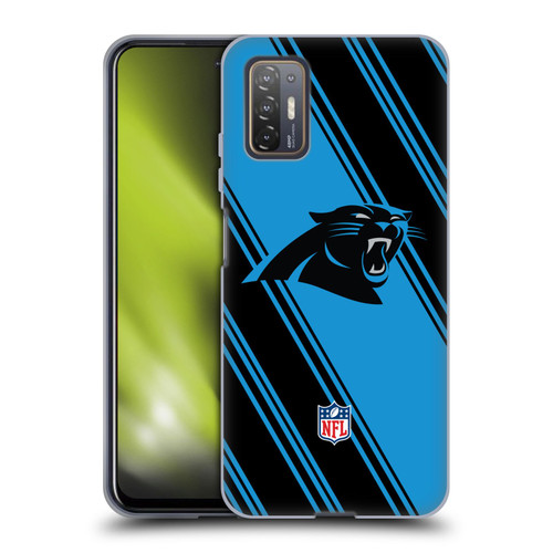 NFL Carolina Panthers Artwork Stripes Soft Gel Case for HTC Desire 21 Pro 5G