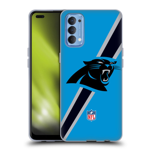 NFL Carolina Panthers Logo Stripes Soft Gel Case for OPPO Reno 4 5G