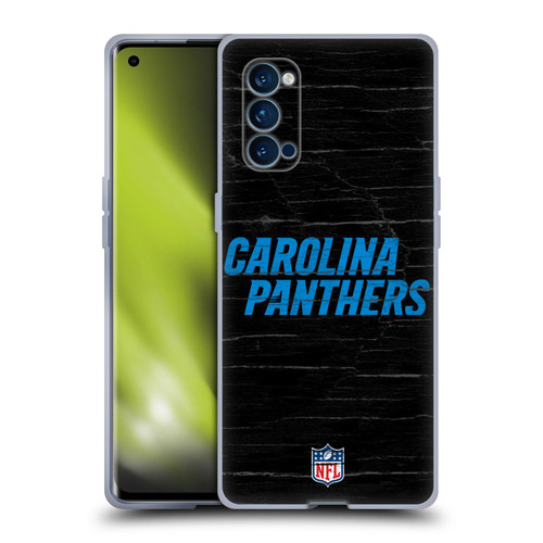 NFL Carolina Panthers Logo Distressed Look Soft Gel Case for OPPO Reno 4 Pro 5G