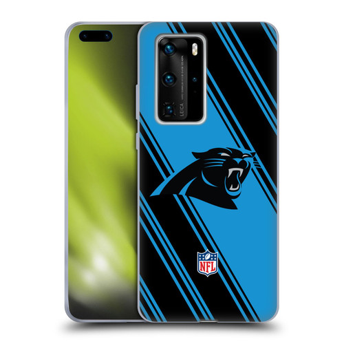 NFL Carolina Panthers Artwork Stripes Soft Gel Case for Huawei P40 Pro / P40 Pro Plus 5G