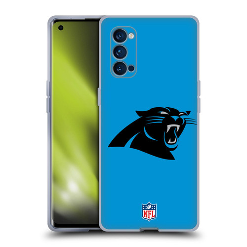 NFL Carolina Panthers Logo Plain Soft Gel Case for OPPO Reno 4 Pro 5G