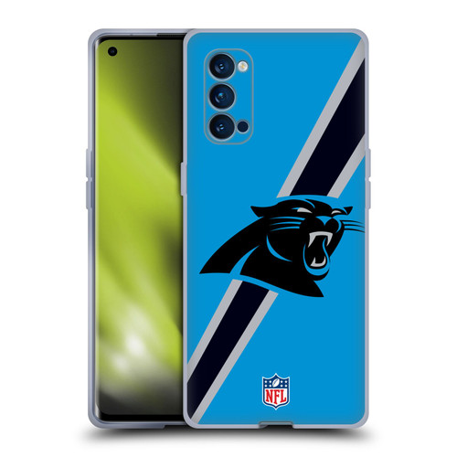 NFL Carolina Panthers Logo Stripes Soft Gel Case for OPPO Reno 4 Pro 5G
