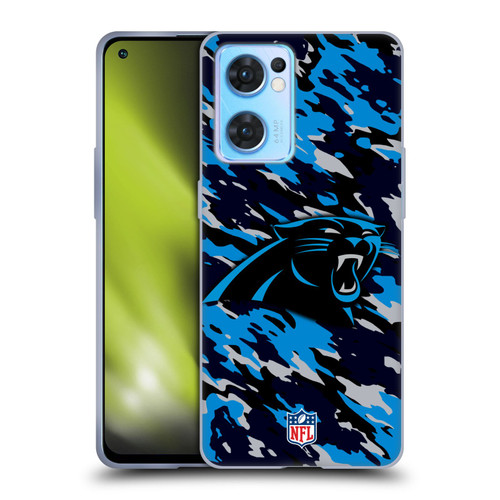 NFL Carolina Panthers Logo Camou Soft Gel Case for OPPO Reno7 5G / Find X5 Lite
