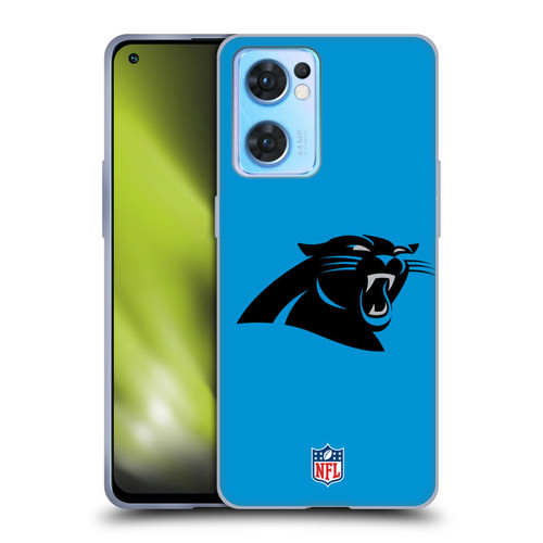 NFL Carolina Panthers Logo Plain Soft Gel Case for OPPO Reno7 5G / Find X5 Lite
