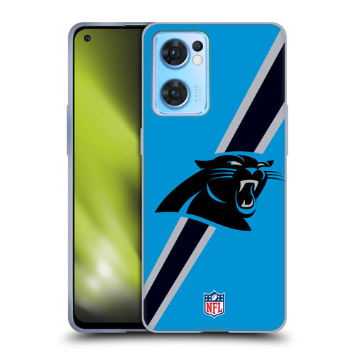 NFL Carolina Panthers Logo Stripes Soft Gel Case for OPPO Reno7 5G / Find X5 Lite