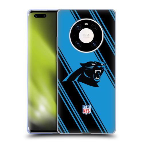 NFL Carolina Panthers Artwork Stripes Soft Gel Case for Huawei Mate 40 Pro 5G