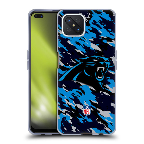 NFL Carolina Panthers Logo Camou Soft Gel Case for OPPO Reno4 Z 5G