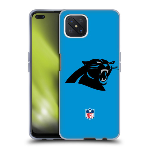 NFL Carolina Panthers Logo Plain Soft Gel Case for OPPO Reno4 Z 5G