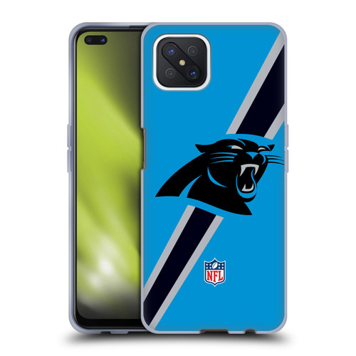 NFL Carolina Panthers Logo Stripes Soft Gel Case for OPPO Reno4 Z 5G