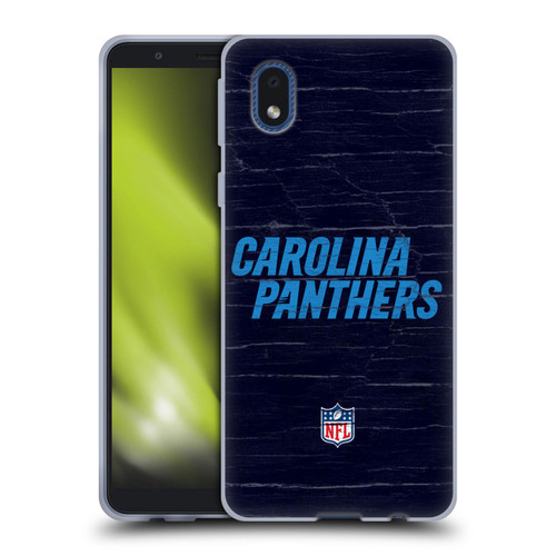 NFL Carolina Panthers Logo Distressed Look Soft Gel Case for Samsung Galaxy A01 Core (2020)