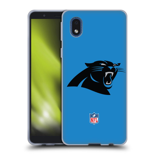 NFL Carolina Panthers Logo Plain Soft Gel Case for Samsung Galaxy A01 Core (2020)