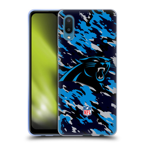 NFL Carolina Panthers Logo Camou Soft Gel Case for Samsung Galaxy A02/M02 (2021)