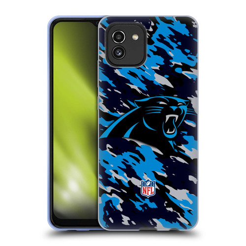 NFL Carolina Panthers Logo Camou Soft Gel Case for Samsung Galaxy A03 (2021)