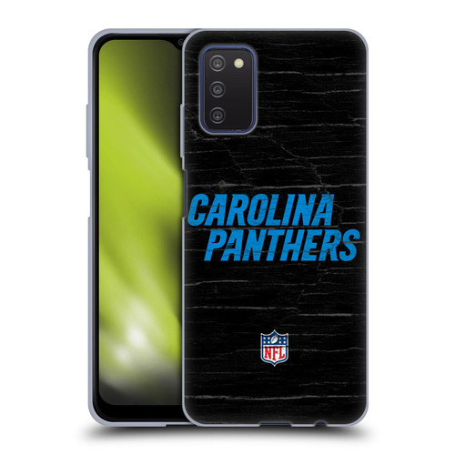 NFL Carolina Panthers Logo Distressed Look Soft Gel Case for Samsung Galaxy A03s (2021)