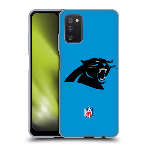 NFL Carolina Panthers Logo Plain Soft Gel Case for Samsung Galaxy A03s (2021)