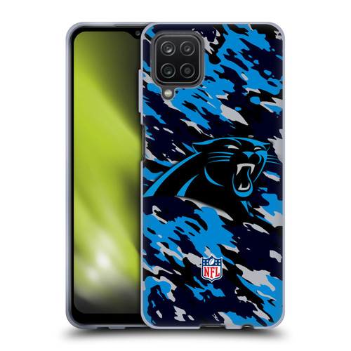 NFL Carolina Panthers Logo Camou Soft Gel Case for Samsung Galaxy A12 (2020)