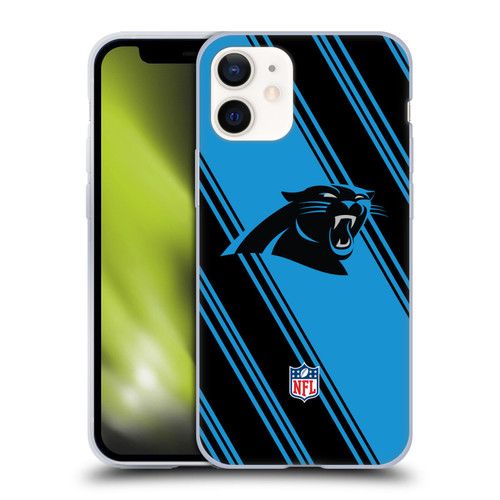 NFL Carolina Panthers Artwork Stripes Soft Gel Case for Apple iPhone 12 Mini
