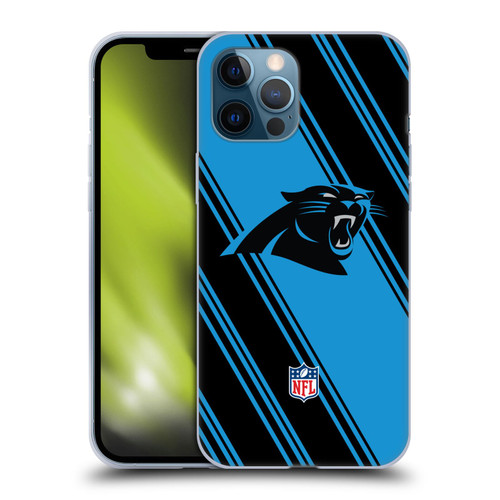 NFL Carolina Panthers Artwork Stripes Soft Gel Case for Apple iPhone 12 Pro Max