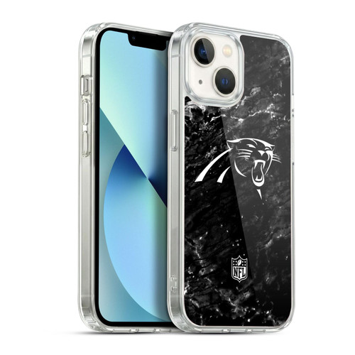 NFL Carolina Panthers Artwork Marble Soft Gel Case for Apple iPhone 13