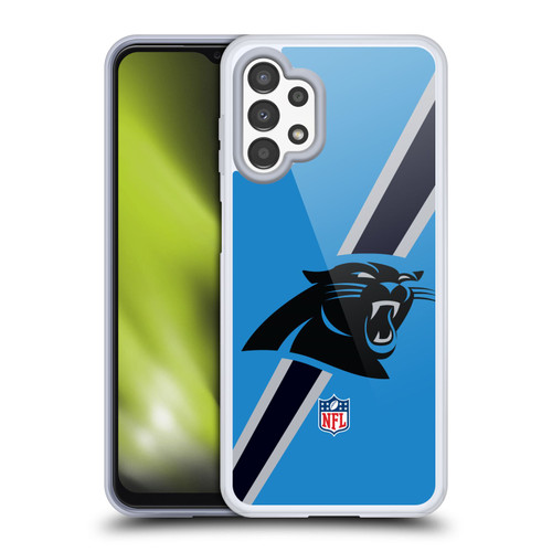 NFL Carolina Panthers Logo Stripes Soft Gel Case for Samsung Galaxy A13 (2022)