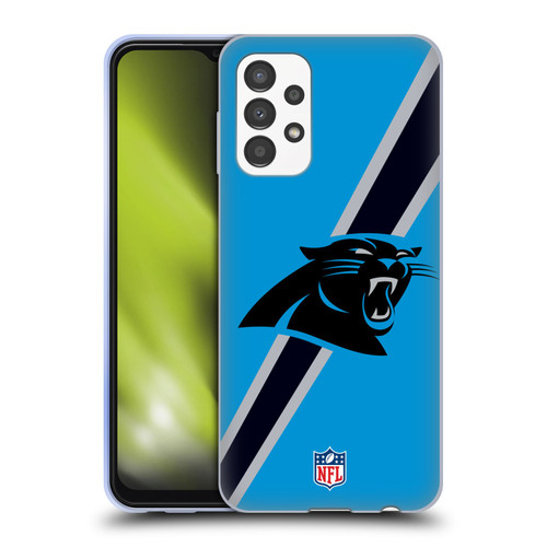 NFL Carolina Panthers Logo Stripes Soft Gel Case for Samsung Galaxy A13 (2022)