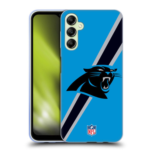 NFL Carolina Panthers Logo Stripes Soft Gel Case for Samsung Galaxy A14 5G