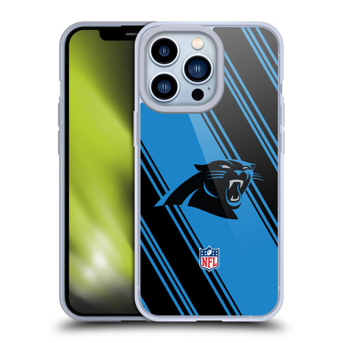 NFL Carolina Panthers Artwork Stripes Soft Gel Case for Apple iPhone 13 Pro