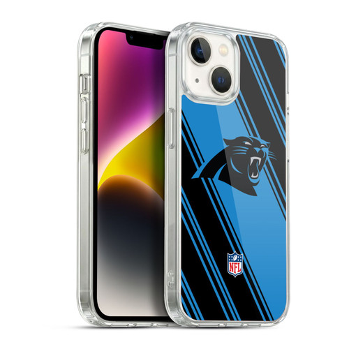 NFL Carolina Panthers Artwork Stripes Soft Gel Case for Apple iPhone 14