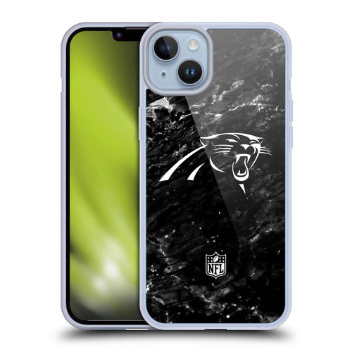 NFL Carolina Panthers Artwork Marble Soft Gel Case for Apple iPhone 14 Plus
