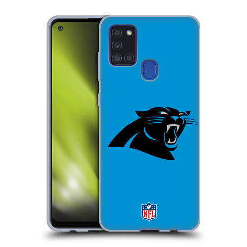 NFL Carolina Panthers Logo Plain Soft Gel Case for Samsung Galaxy A21s (2020)