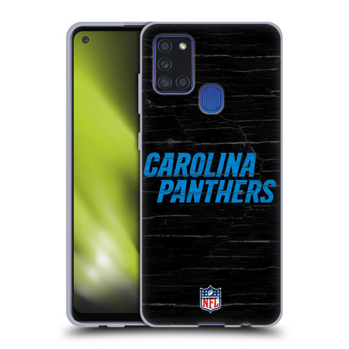 NFL Carolina Panthers Logo Distressed Look Soft Gel Case for Samsung Galaxy A21s (2020)