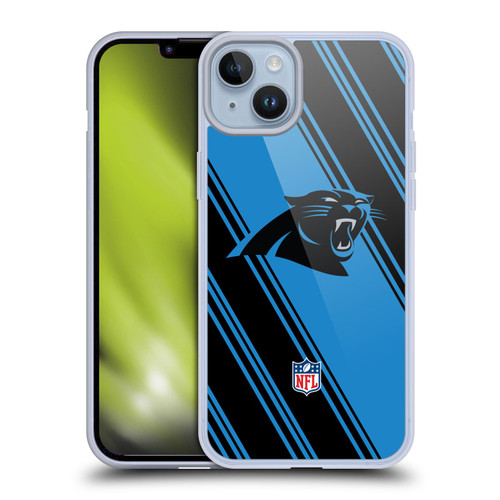 NFL Carolina Panthers Artwork Stripes Soft Gel Case for Apple iPhone 14 Plus