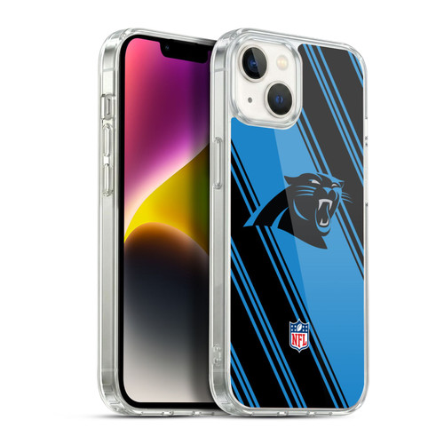 NFL Carolina Panthers Artwork Stripes Soft Gel Case for Apple iPhone 14 Plus & MagSafe
