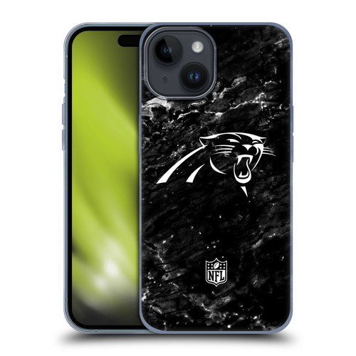 NFL Carolina Panthers Artwork Marble Soft Gel Case for Apple iPhone 15