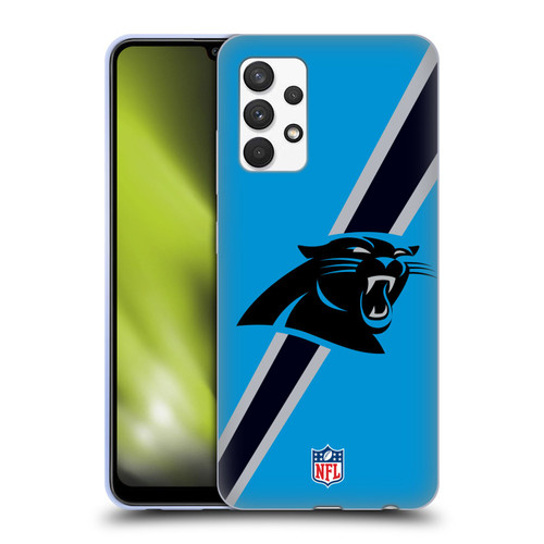 NFL Carolina Panthers Logo Stripes Soft Gel Case for Samsung Galaxy A32 (2021)