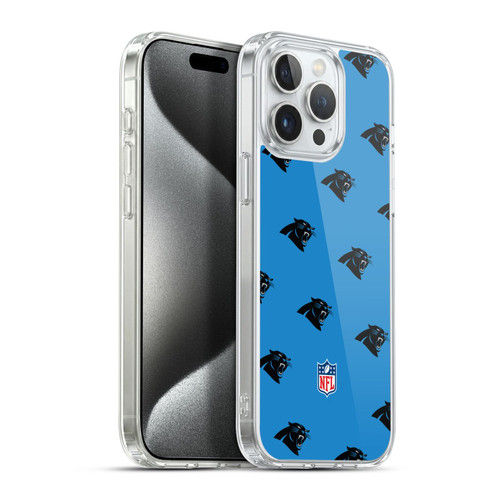 NFL Carolina Panthers Artwork Patterns Soft Gel Case for Apple iPhone 15 Pro Max & MagSafe