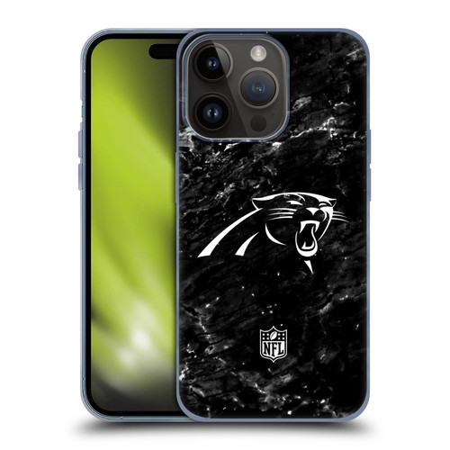 NFL Carolina Panthers Artwork Marble Soft Gel Case for Apple iPhone 15 Pro