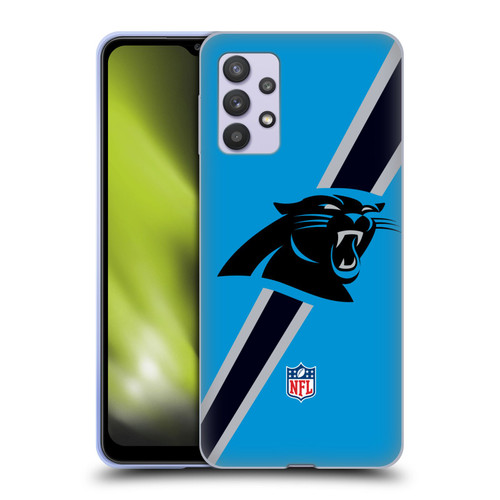 NFL Carolina Panthers Logo Stripes Soft Gel Case for Samsung Galaxy A32 5G / M32 5G (2021)