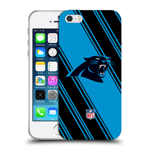 NFL Carolina Panthers Artwork Stripes Soft Gel Case for Apple iPhone 5 / 5s / iPhone SE 2016
