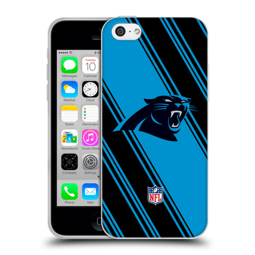 NFL Carolina Panthers Artwork Stripes Soft Gel Case for Apple iPhone 5c