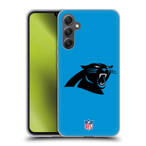 NFL Carolina Panthers Logo Plain Soft Gel Case for Samsung Galaxy A34 5G