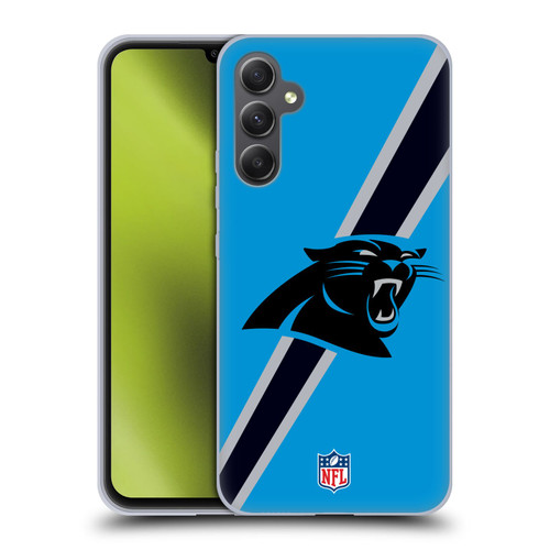 NFL Carolina Panthers Logo Stripes Soft Gel Case for Samsung Galaxy A34 5G