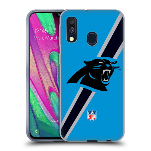 NFL Carolina Panthers Logo Stripes Soft Gel Case for Samsung Galaxy A40 (2019)