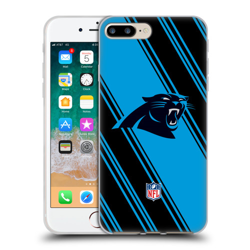 NFL Carolina Panthers Artwork Stripes Soft Gel Case for Apple iPhone 7 Plus / iPhone 8 Plus