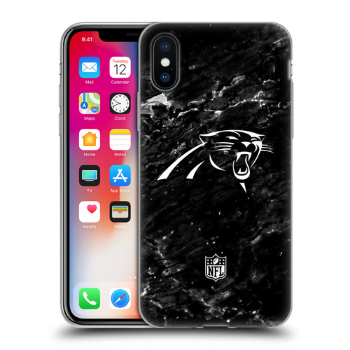 NFL Carolina Panthers Artwork Marble Soft Gel Case for Apple iPhone X / iPhone XS