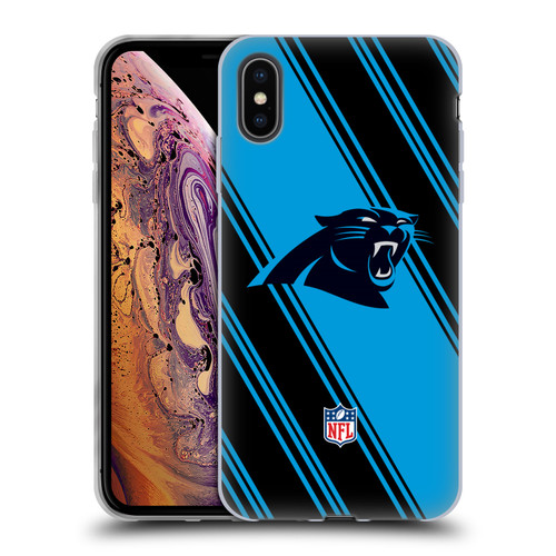 NFL Carolina Panthers Artwork Stripes Soft Gel Case for Apple iPhone XS Max