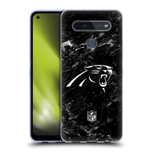 NFL Carolina Panthers Artwork Marble Soft Gel Case for LG K51S