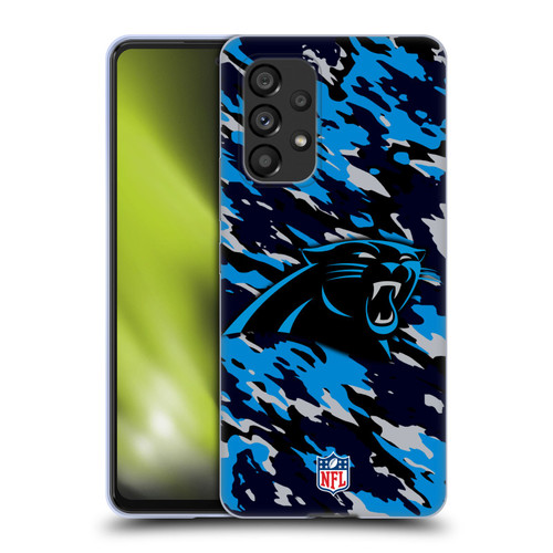 NFL Carolina Panthers Logo Camou Soft Gel Case for Samsung Galaxy A53 5G (2022)