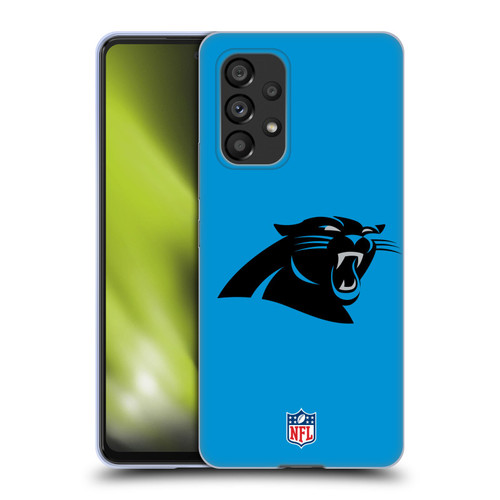 NFL Carolina Panthers Logo Plain Soft Gel Case for Samsung Galaxy A53 5G (2022)